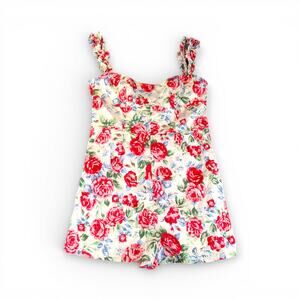 Hello Molly Floral Cottagecore Romper Size 8 Rose Print